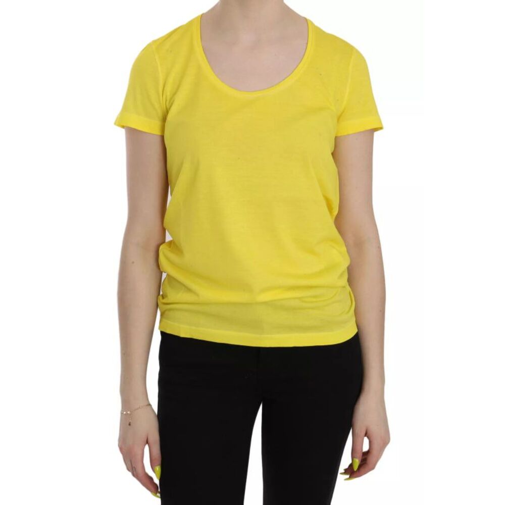 Dsquared² Yellow Round Neck Short Sleeve Shirt Top Women's Blouse